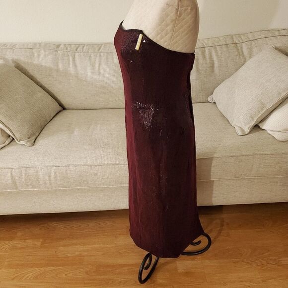 Haney Martina Strapless Sequin Sheath Dress sz 12 - Picture 7 of 12